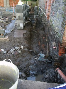 Digging in: A trench for the drains